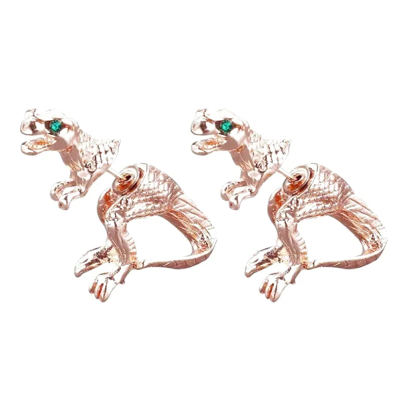 boucles d oreilles dinosaure t rex bronze