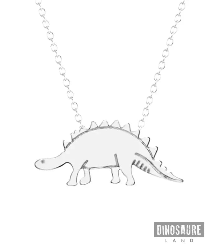 collier pendentif dinosaure stegosaure argent