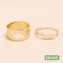 bague dinosaure réglable diplodocus or
