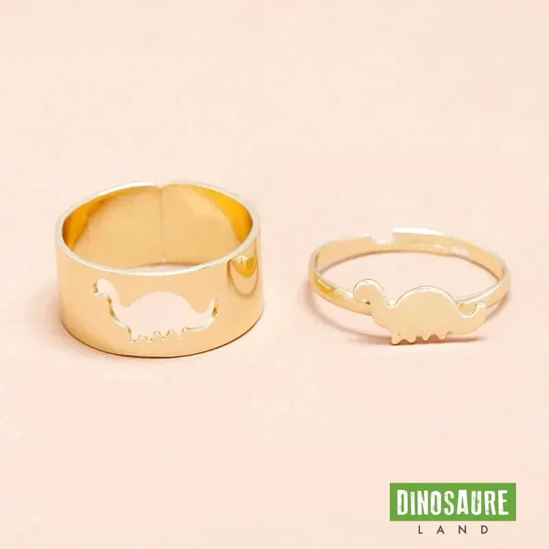 bague dinosaure réglable diplodocus or