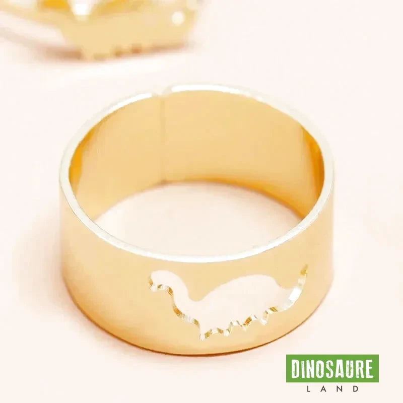 bague dinosaure réglable diplodocus or