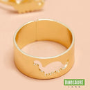 bague dinosaure réglable diplodocus or