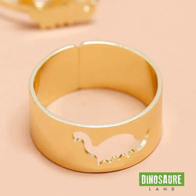 bague dinosaure réglable diplodocus or