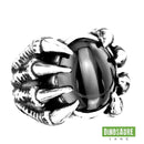 bague chevaliere griffe dinosaure noir