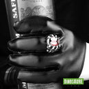 bague chevaliere griffe dinosaure rouge