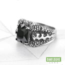 bague chevaliere dinosaure noir