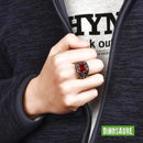 bague chevaliere dinosaure rouge