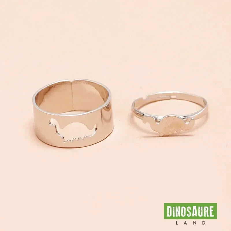 bague dinosaure réglable diplodocus argent