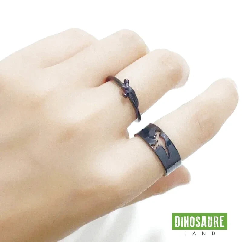 bague dinosaure noir