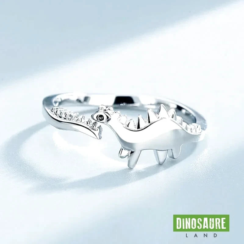 bague dinosaure diplodocus argent