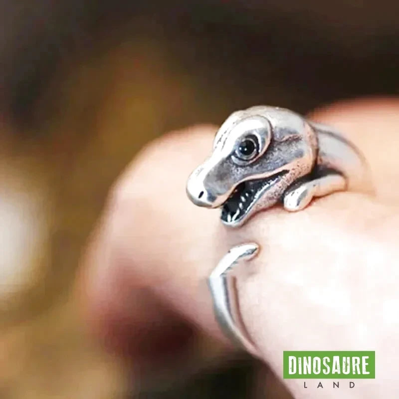 bague dinosaure ajustable t rex argent