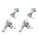 boucles d oreilles dinosaure t rex argent