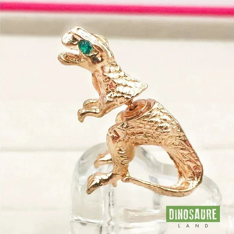 boucles d oreilles dinosaure t rex or