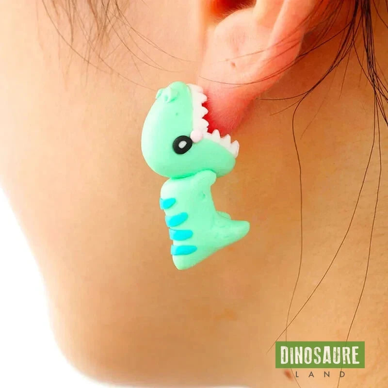 boucles d oreilles dinosaure t rex mignon