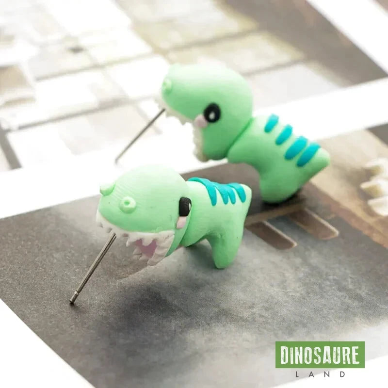 boucles d oreilles dinosaure t rex mignon