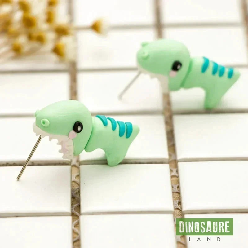 boucles d oreilles dinosaure t rex mignon