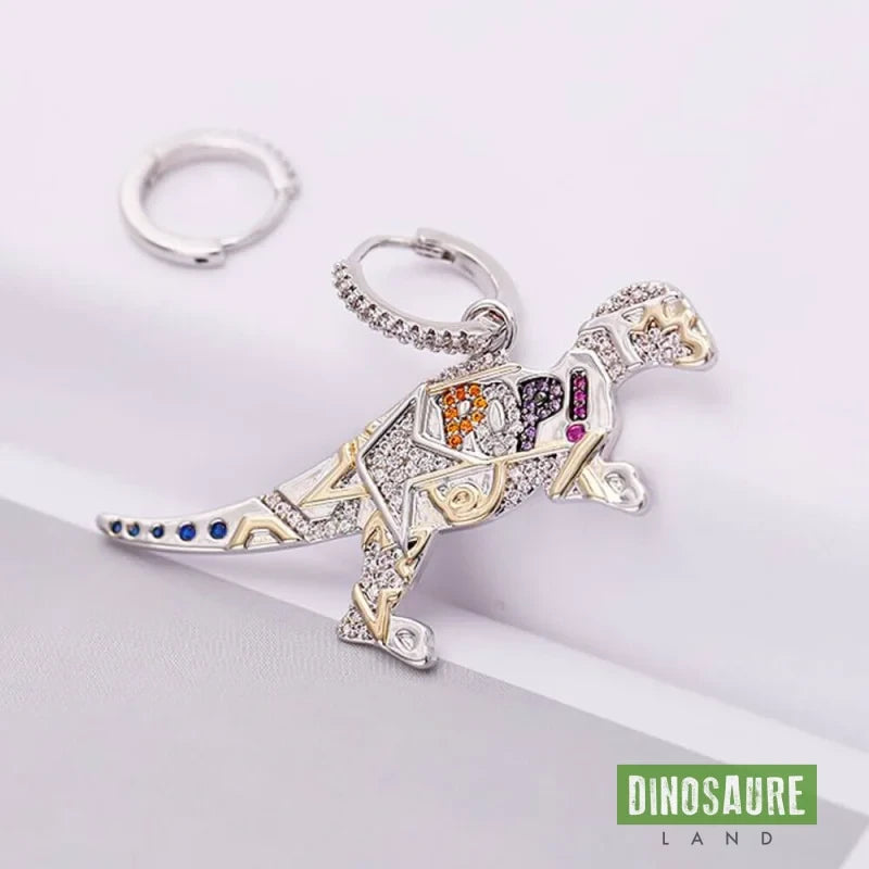Boucles D'oreilles Dinosaure Vintage En Alliage Vert – Bijou Fantaisie Tendance Pour Femme - 2