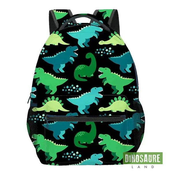 cartable dinosaure jurassique noir vert