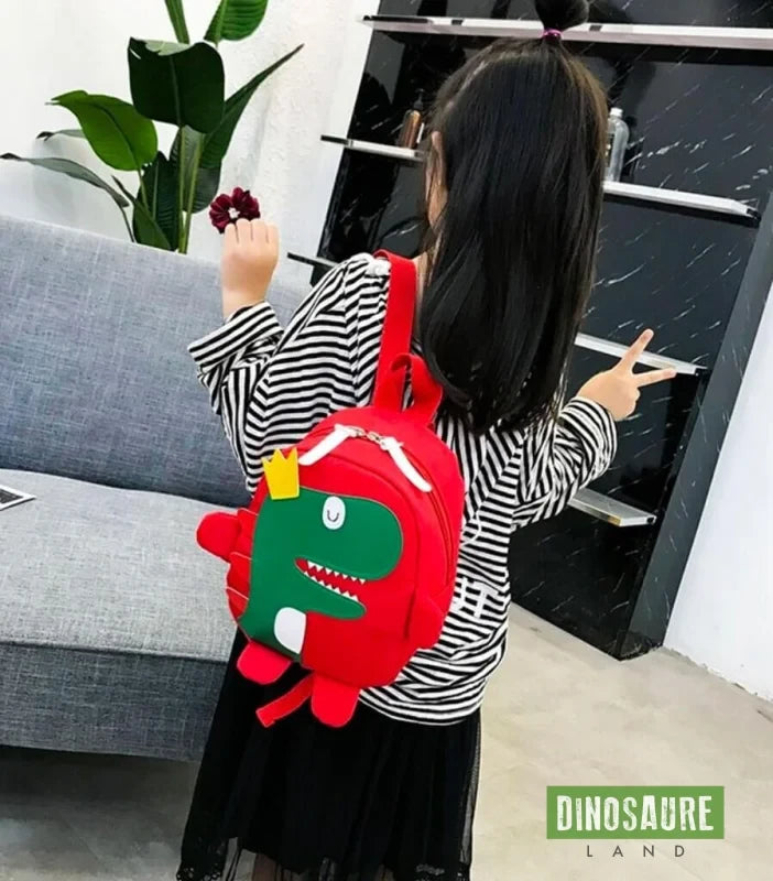 cartable dinosaure maternelle rouge