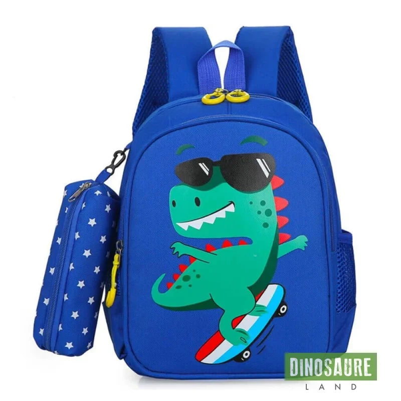 cartable dinosaure bleu