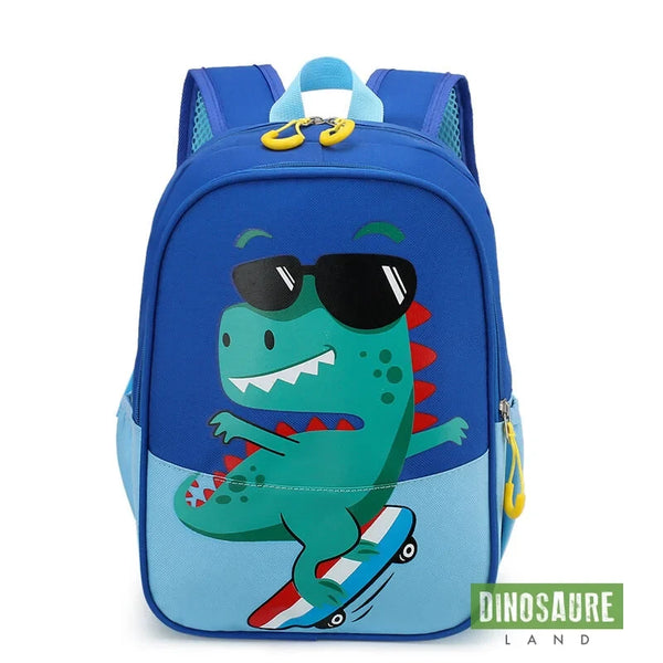 cartable dinosaure bleu t rex skate