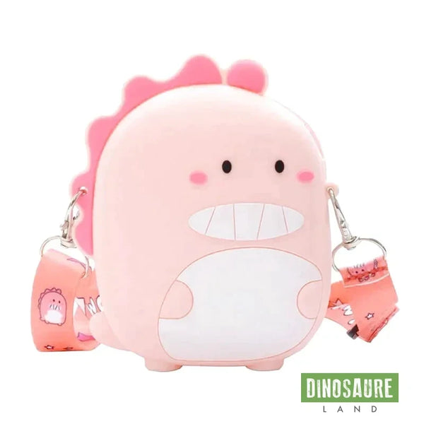 cartable dinosaure sac bandouliere rose