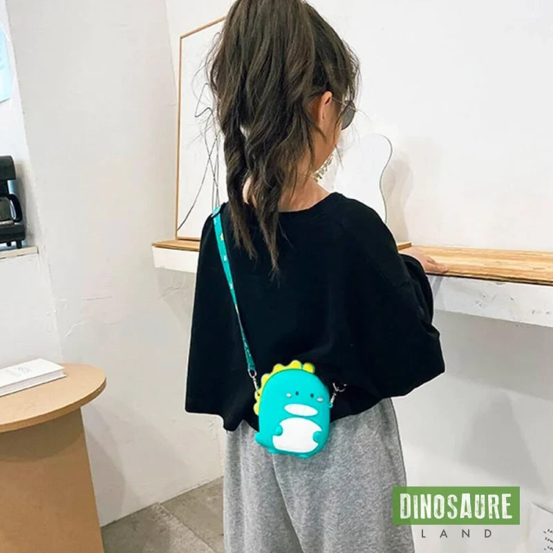 cartable dinosaure sac bandouliere vert