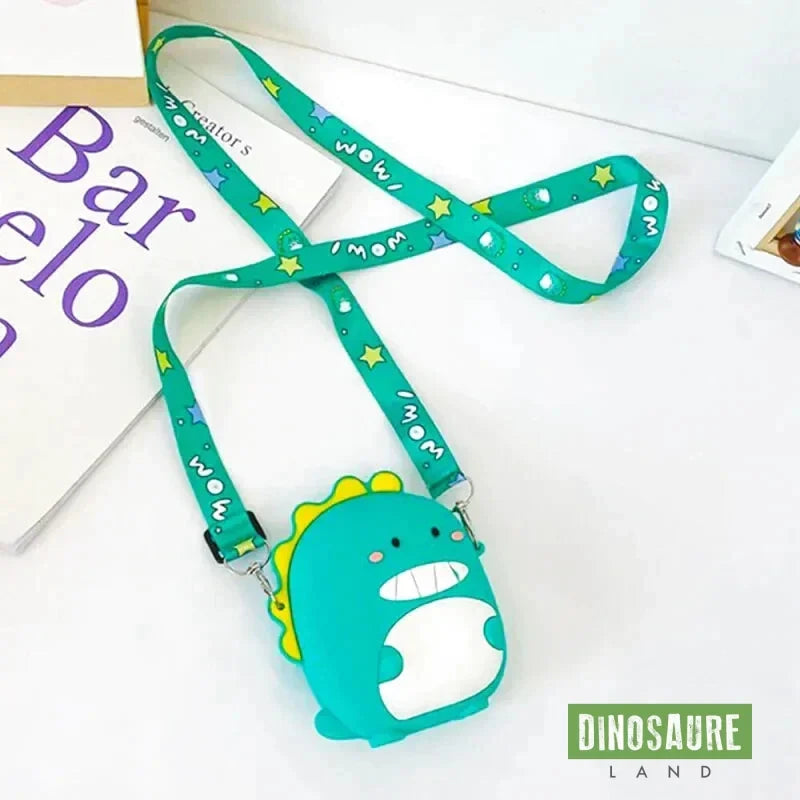 cartable dinosaure sac bandouliere vert