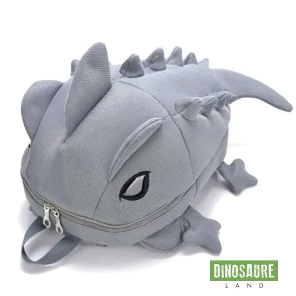 cartable sac a dos dinosaure gris