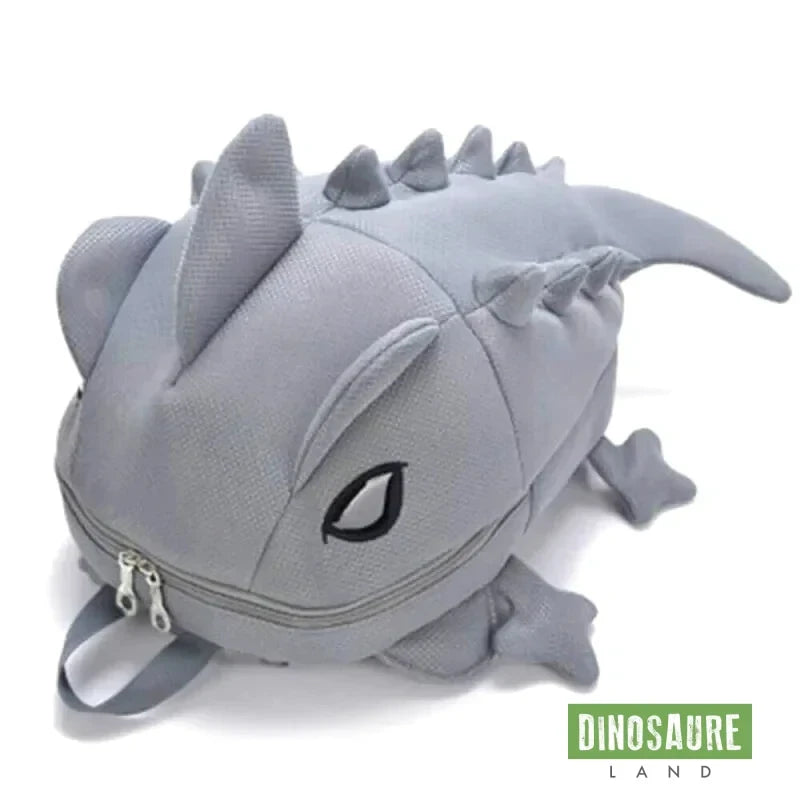 cartable sac a dos dinosaure gris