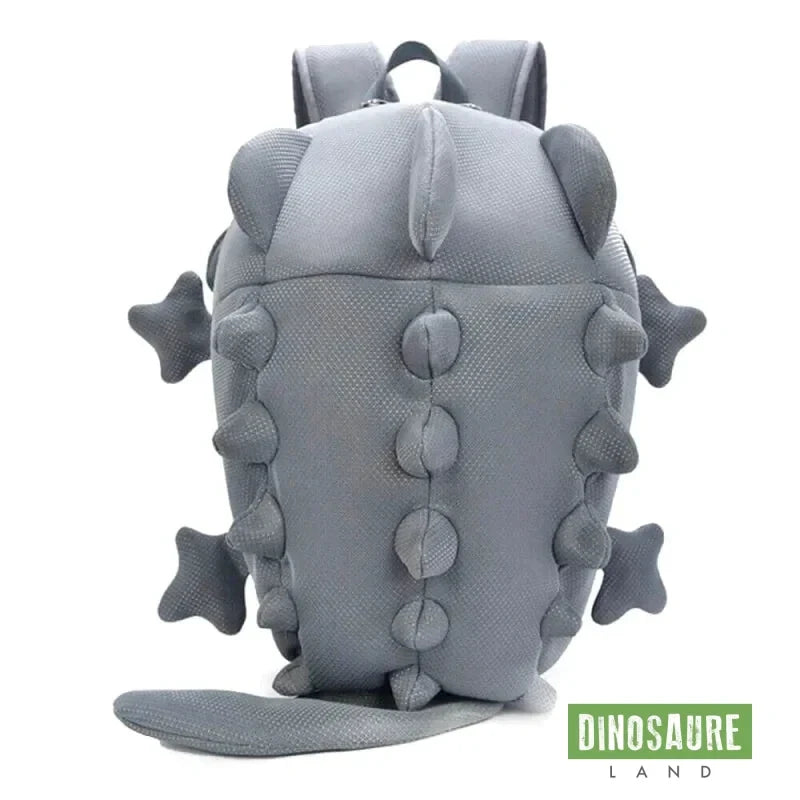 cartable sac a dos dinosaure gris