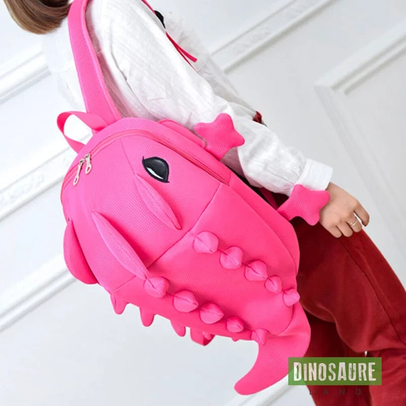 cartable sac a dos dinosaure rose