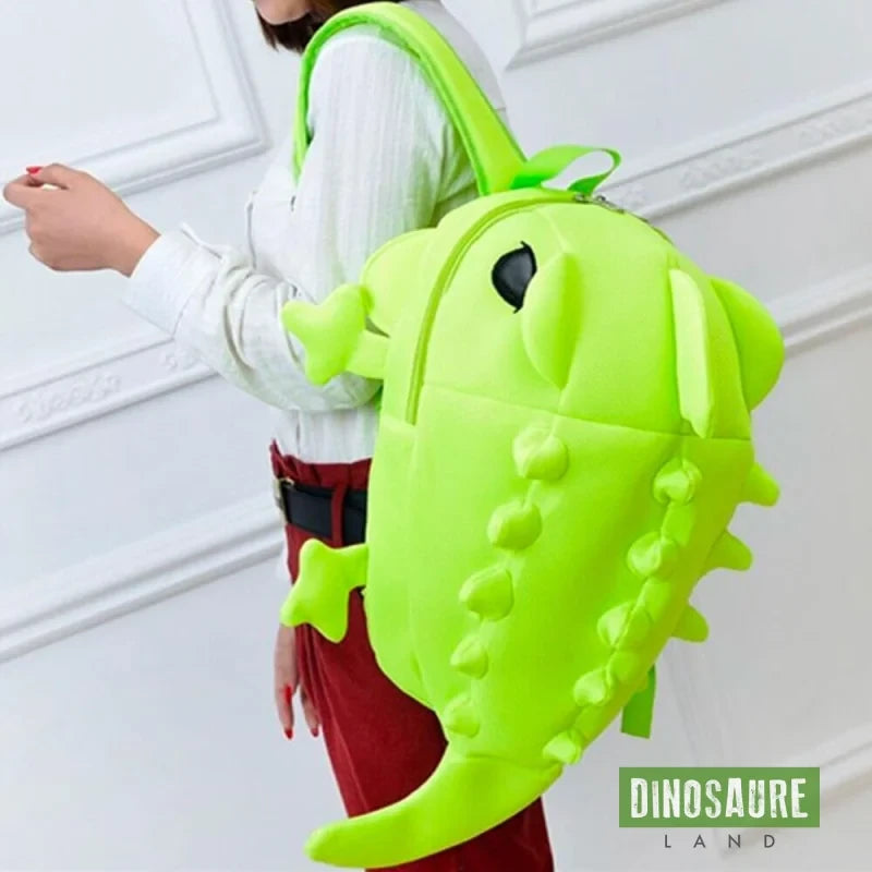 cartable sac a dos dinosaure vert