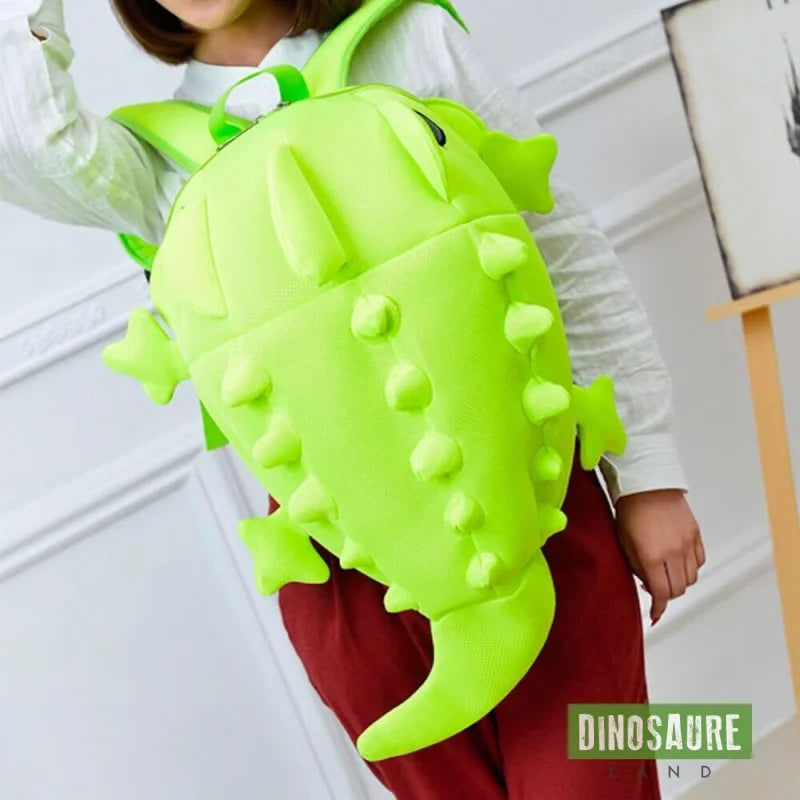 cartable sac a dos dinosaure vert