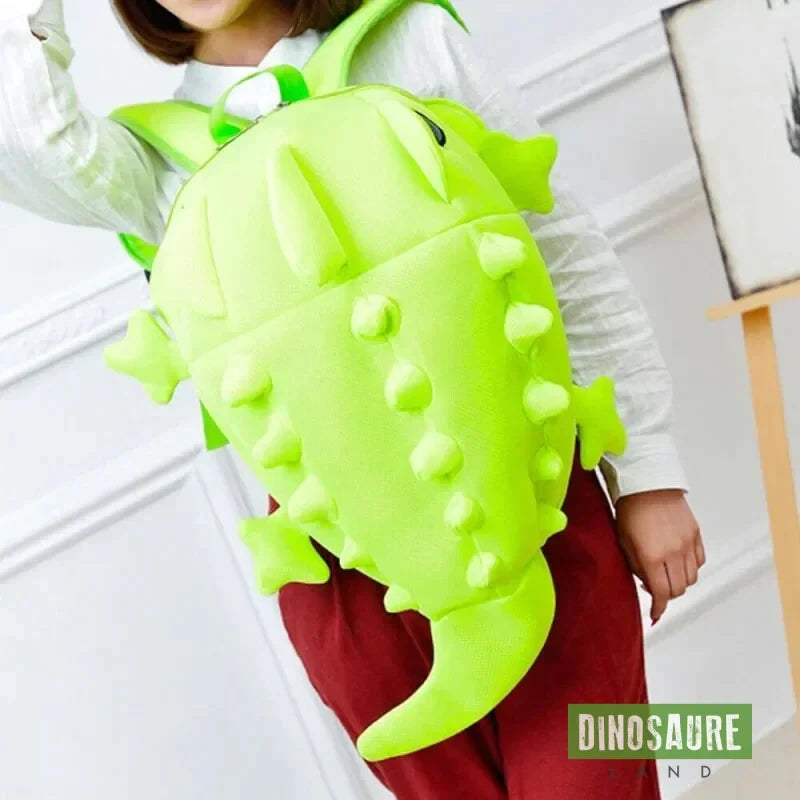 cartable sac a dos dinosaure vert