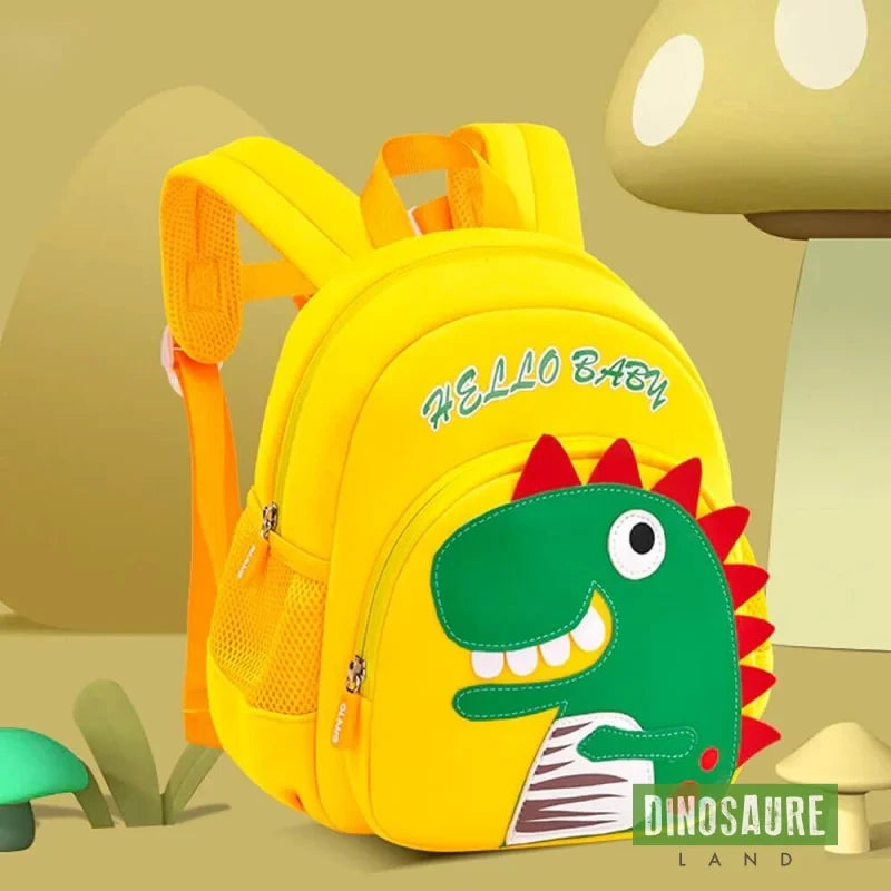 cartable dinosaure enfant jaune