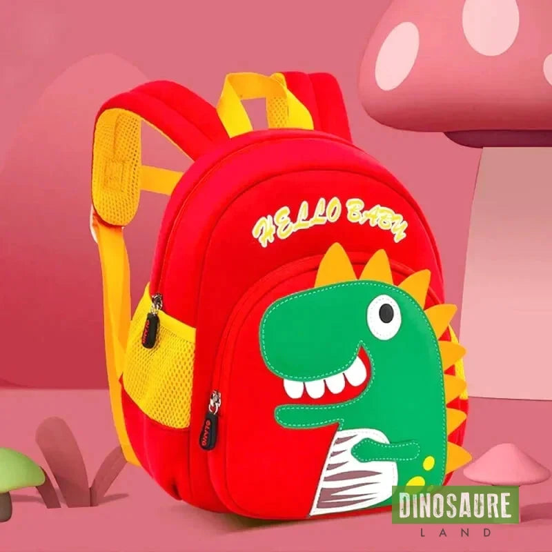 cartable dinosaure enfant rouge