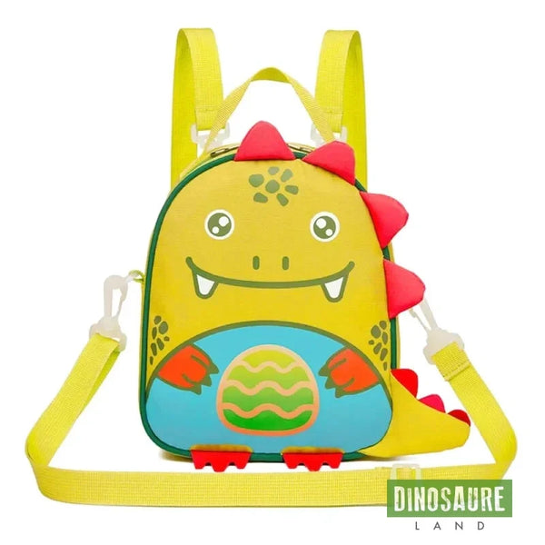 cartable dinosaure sac bandoulière jaune