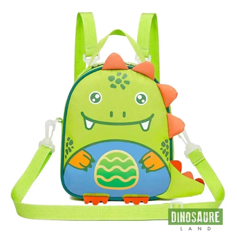 cartable dinosaure sac bandoulière vert