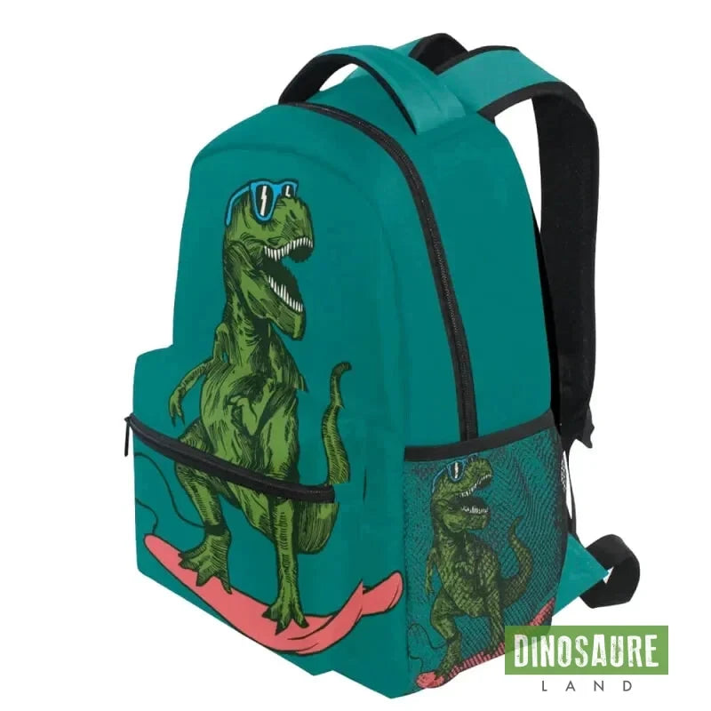 cartable dinosaure tyrannosaure rex vert