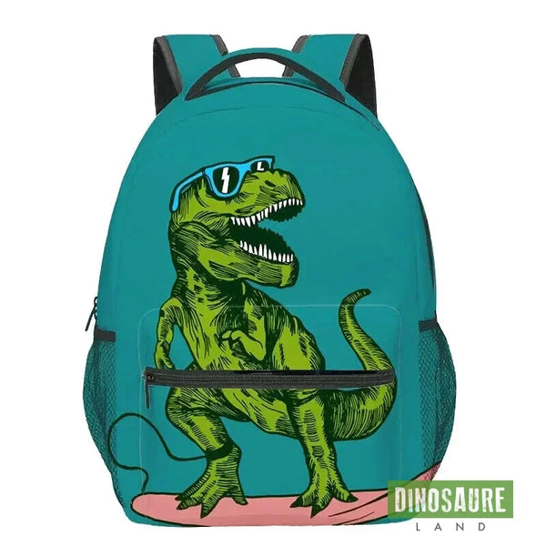 cartable dinosaure tyrannosaure rex vert