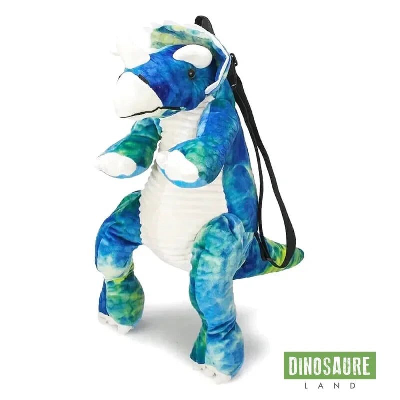 cartable sac a dos dinosaure triceratops bleu