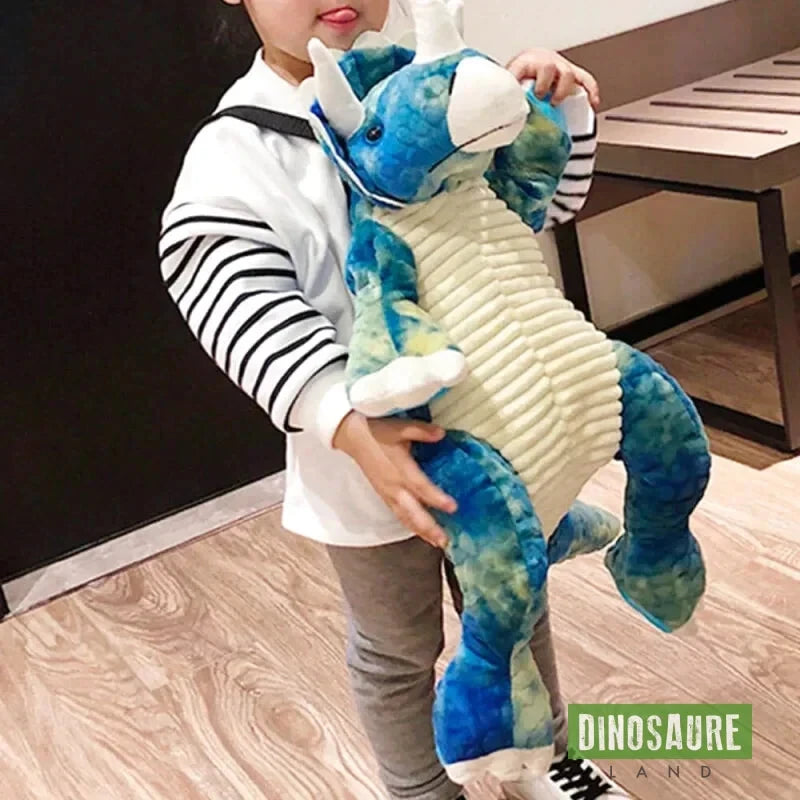 cartable sac a dos dinosaure triceratops bleu