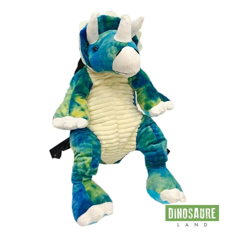 cartable sac a dos dinosaure triceratops bleu