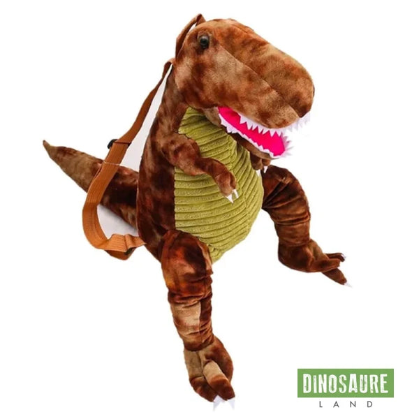 cartable sac a dos dinosaure tyrannosaure rex marron