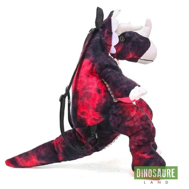 cartable sac a dos dinosaure triceratops rouge