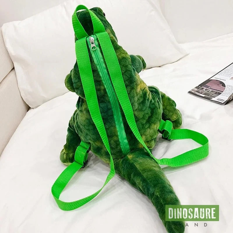 cartable sac a dos dinosaure tyrannosaure rex vert