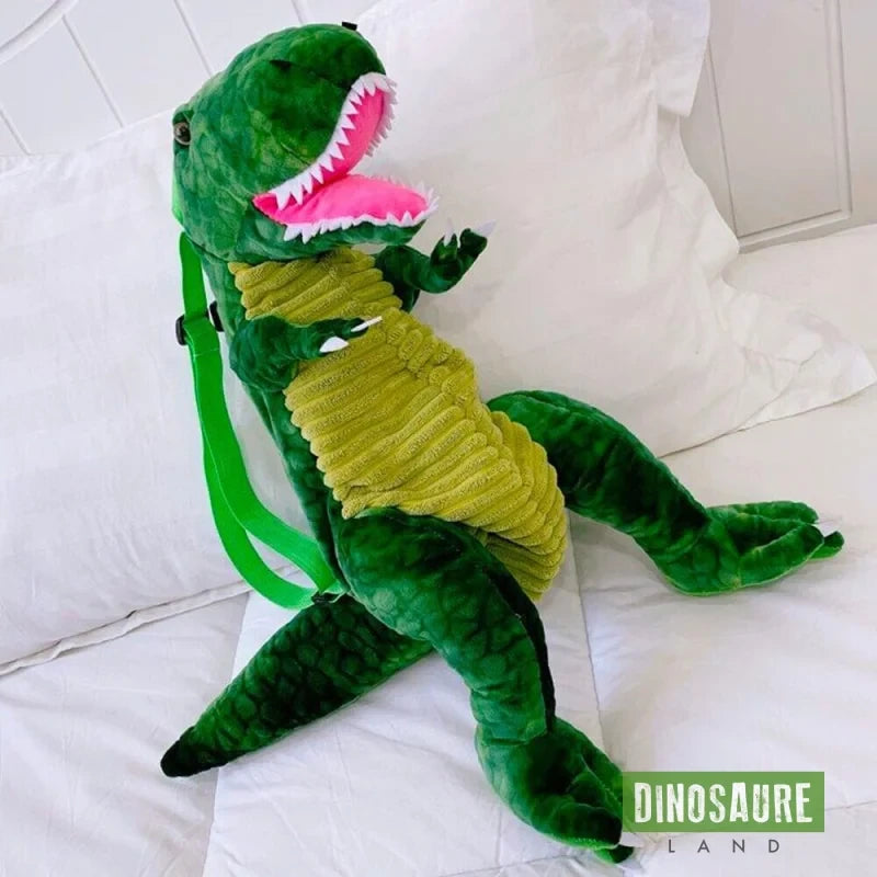 cartable sac a dos dinosaure tyrannosaure rex vert