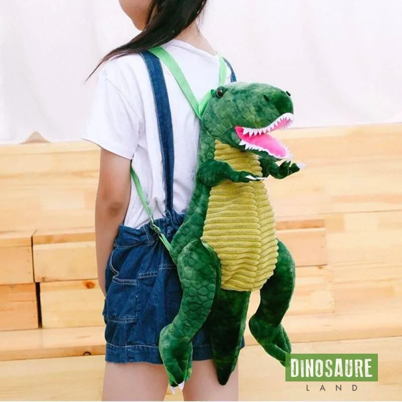 cartable sac a dos dinosaure tyrannosaure rex vert