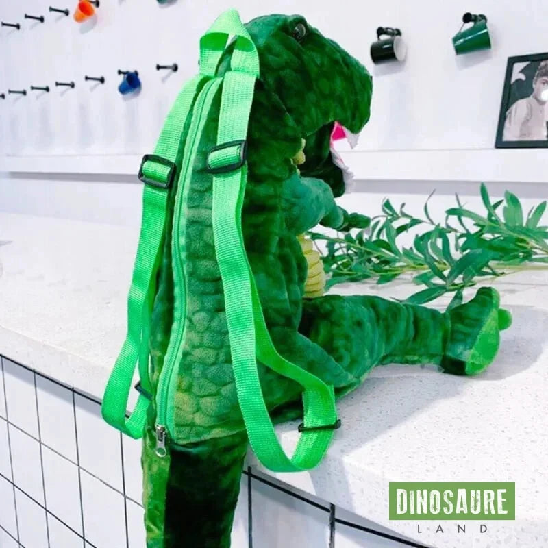 cartable sac a dos dinosaure tyrannosaure rex vert